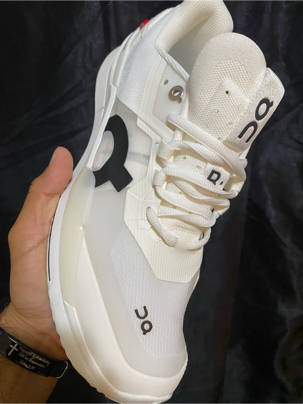 On Running Men’s White and Black Cloudnova Sneakers - Picture 8 of 10
